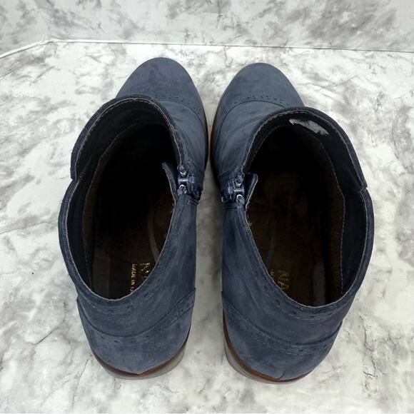 NAOT Women's Sz 37 Nefasi Ankle Boot Navy Blue Zipper Leather Nubuck - Picture 7 of 13